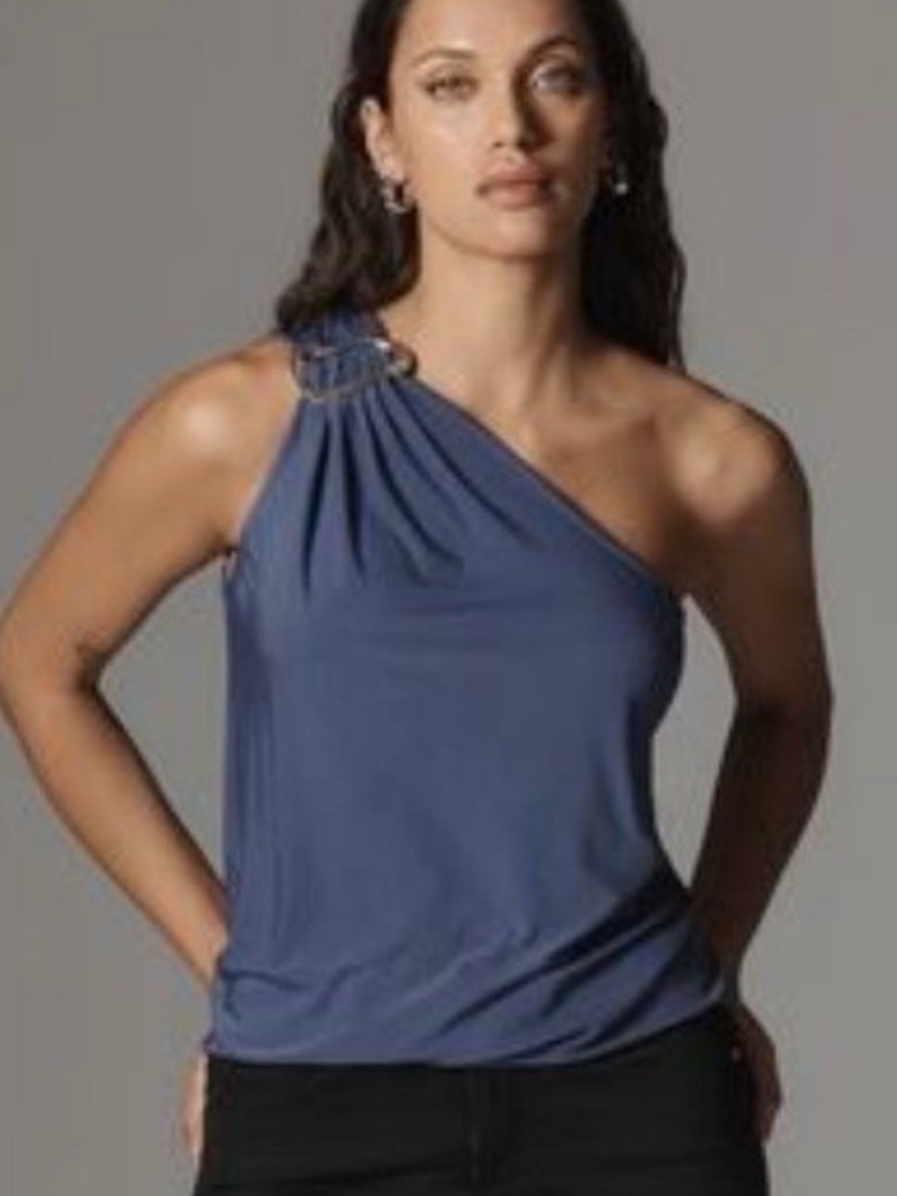 Dolan Left Coast Anthropologie Blue One Shoulder Top